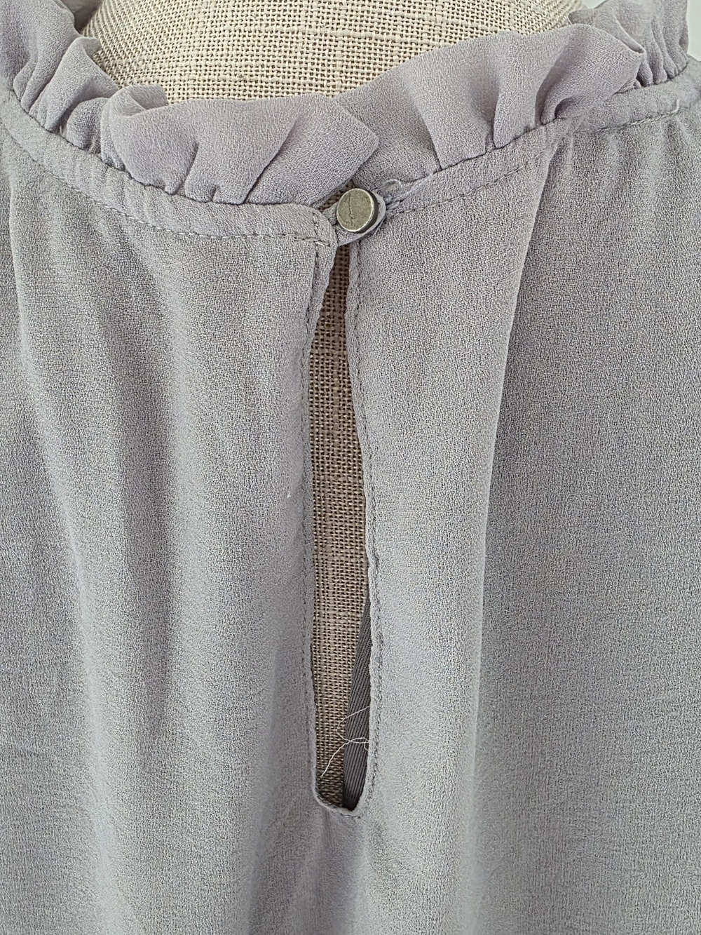PPLA Light Gray Ruffle Cold-Shoulder Tunic - Picture 6 of 14